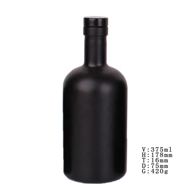 500ml black glass wine bottles vodka classical glass bottles for liquor