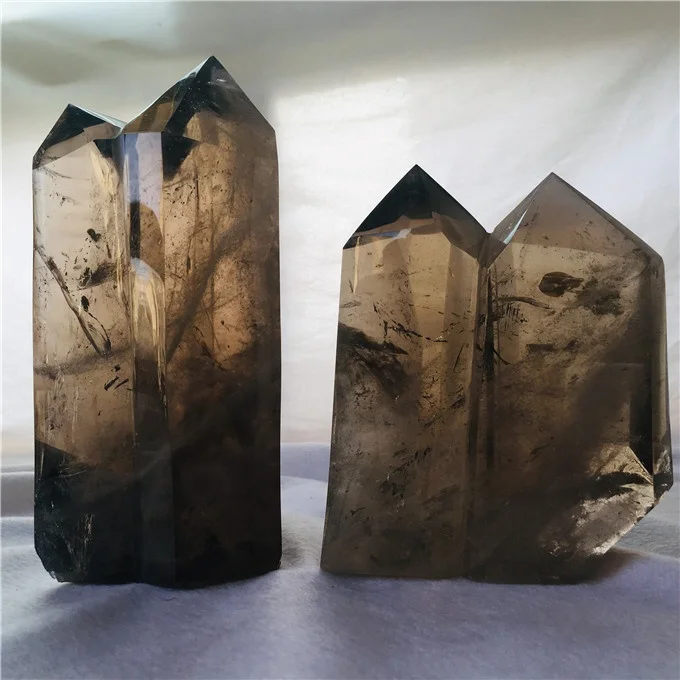 wholesale high quality  natural  crystal  wands multiple smoky  point for decoration