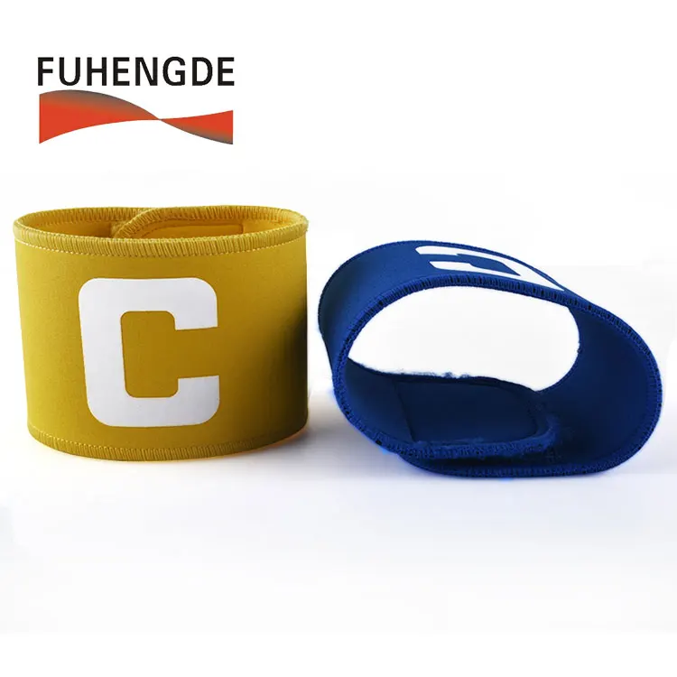 Hook Loop Fastener Elastic C Printed Team Sports Match Captain Armband in Yellow blue red black