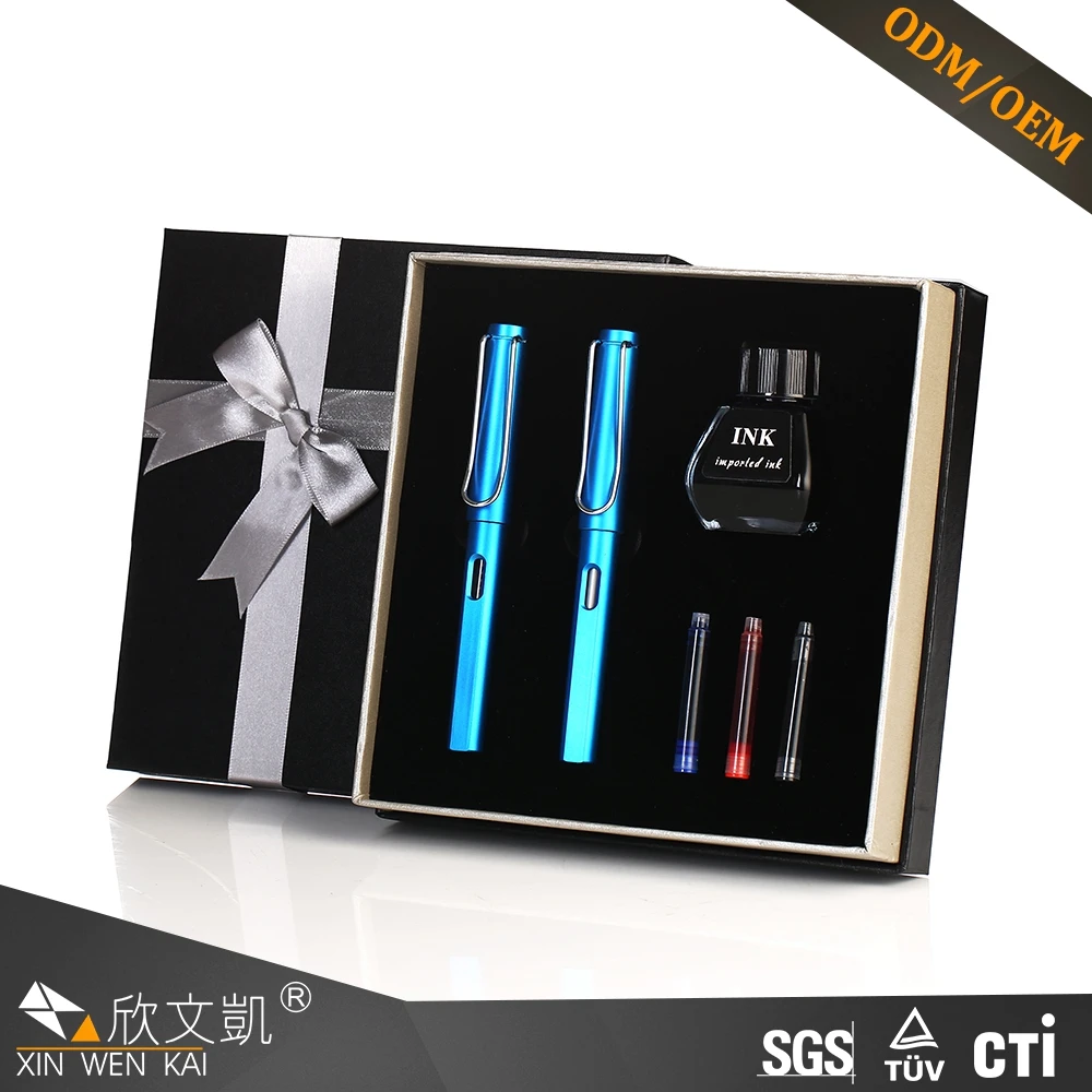 Office stationery business gift fountain set with 200 pens set deli ink pen set fountain pen with luxury box