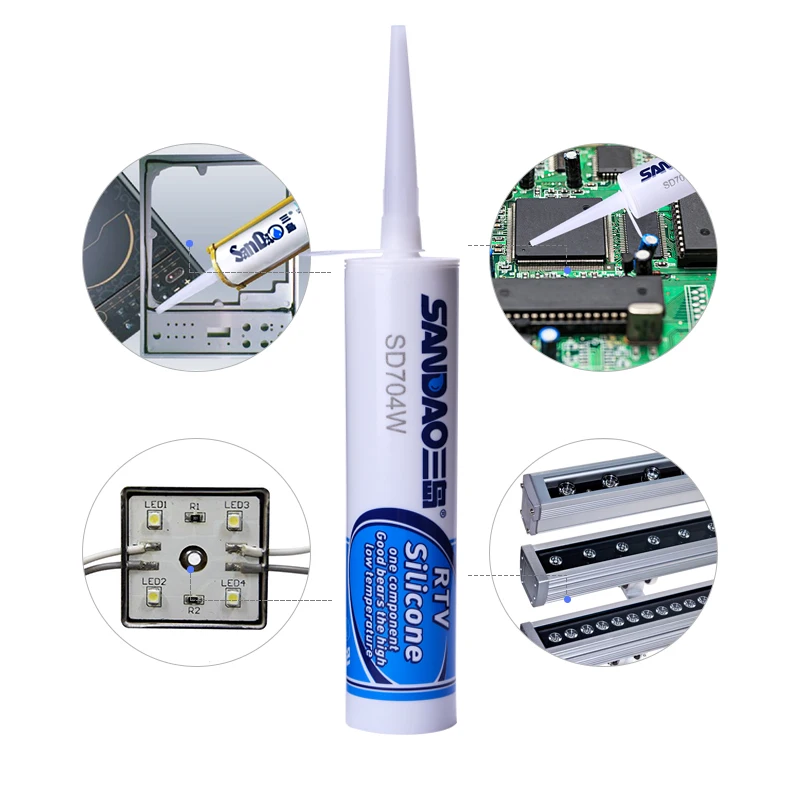 Rubber Gasket Maker RTV Silicone Adhesive Sealant Free Sample Clear/black/grey Factory Price SD704 RTV Silicon Other Adhesives