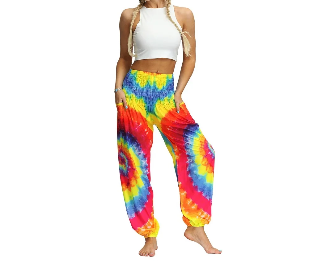 
Factory Supply Tie Dye Loose Women Harem Pants Plus Size Bohemian Style Belly Dance Pants Women Yoga Pants 