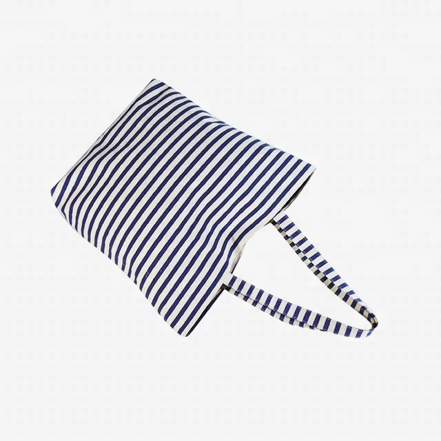 
marine style stripe beach tote bag women canvas tote bag 