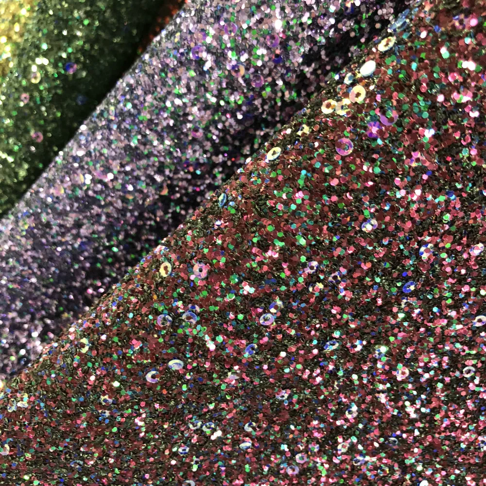 2018 new design super shiny sequin chunky glitter fabric for christmas decoration