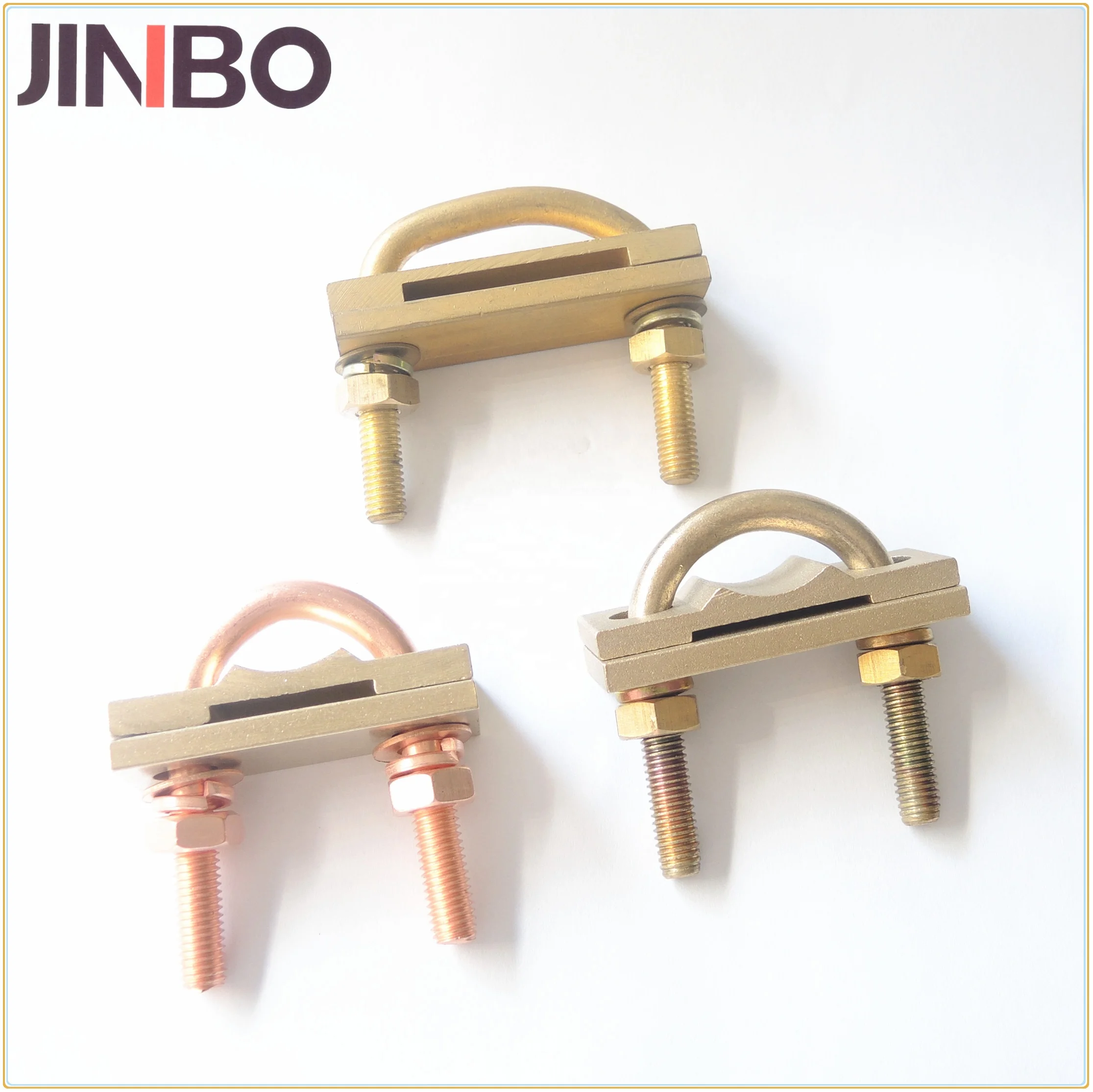Electric Earthing Materials Brass U Bolt Clamp for Earth rod to Cable