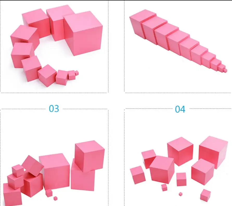 Tiger Montessori Beechwood Pink Tower Educational Toys for Kids