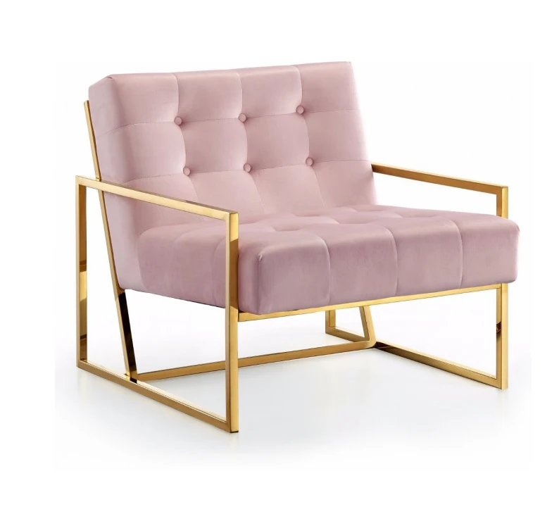 
Pierre gold chair / velvet fabric gold chair 