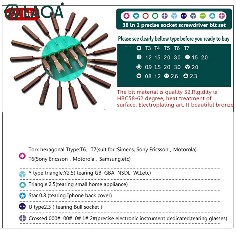 38 pcs Phone Repair Tools Kit