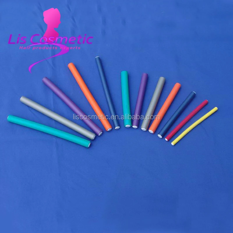 Factory whole sale fashional Rubber bendy foam hair rollers for hair curling at home