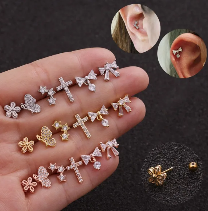 Fast Delivery  Cute little Mouse anti Helix Lead Nickle Free Tragus Jewelry