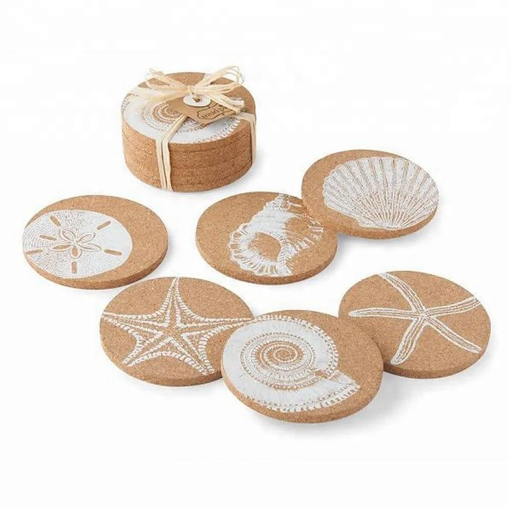 New 2023 Cheap Custom Printed Sublimation Blank mdf Round Cork Coaster for Beer Coffee Drinks Holder with Set of 4