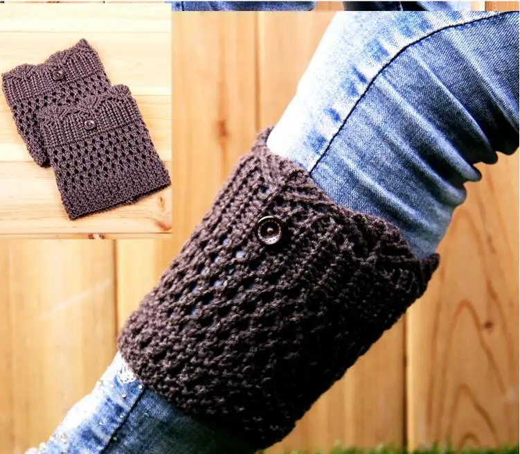 Оптовая продажа, модные женские зимние трикотажные манжеты на пуговицах