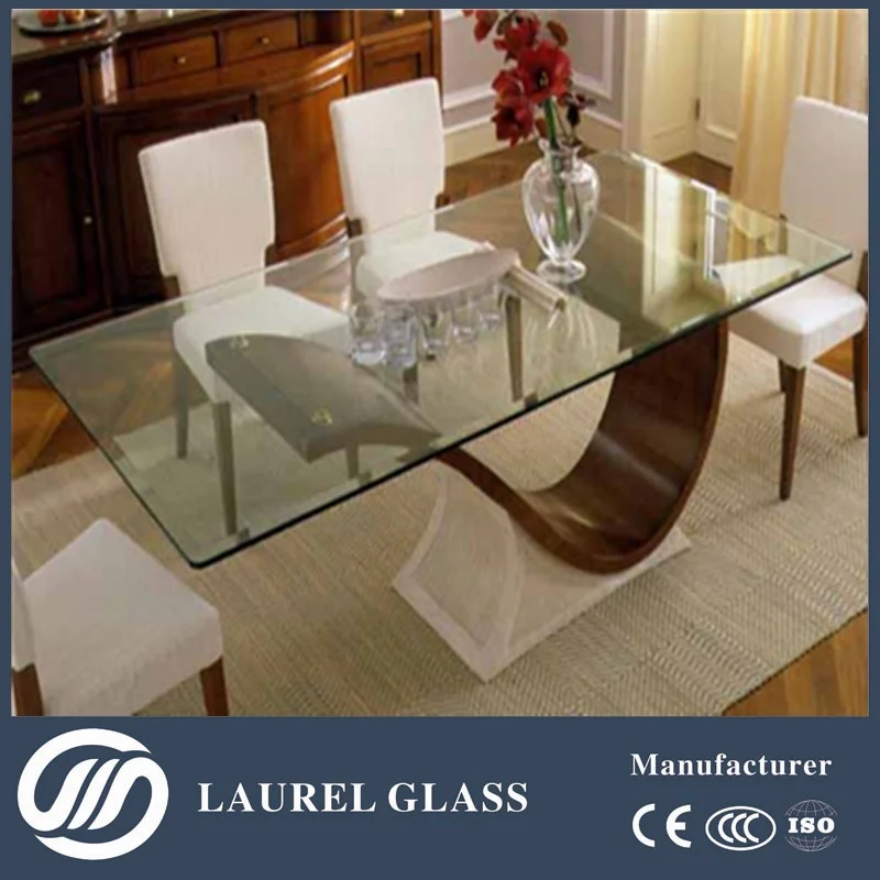 8mm10mm 12mm beveled edge tempered glass table tops with CE&ISO&CCC certificate