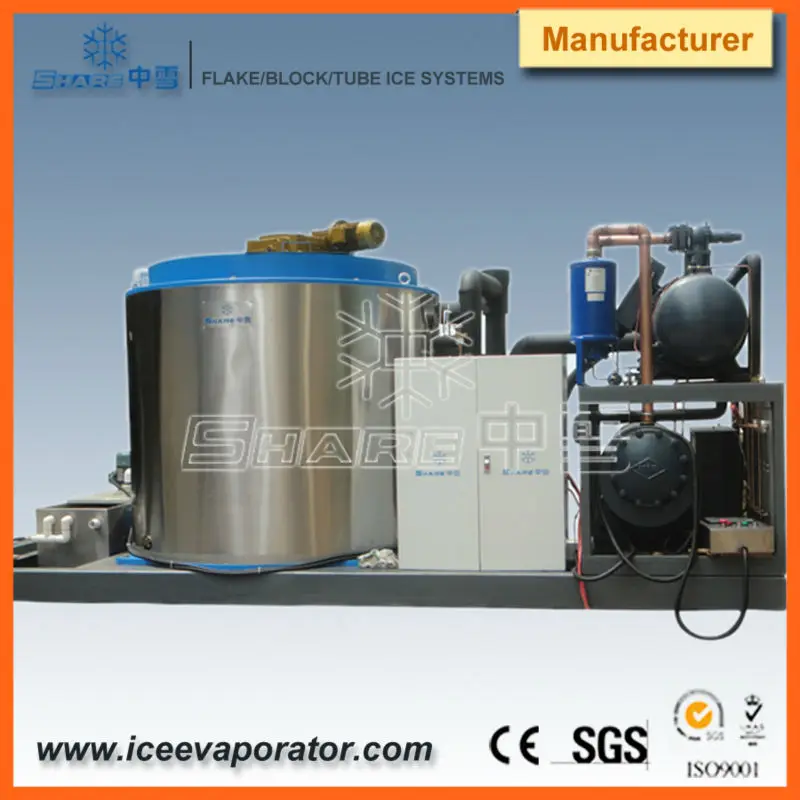 10tons flake ice maker machine with water cooling, for fishery industrial