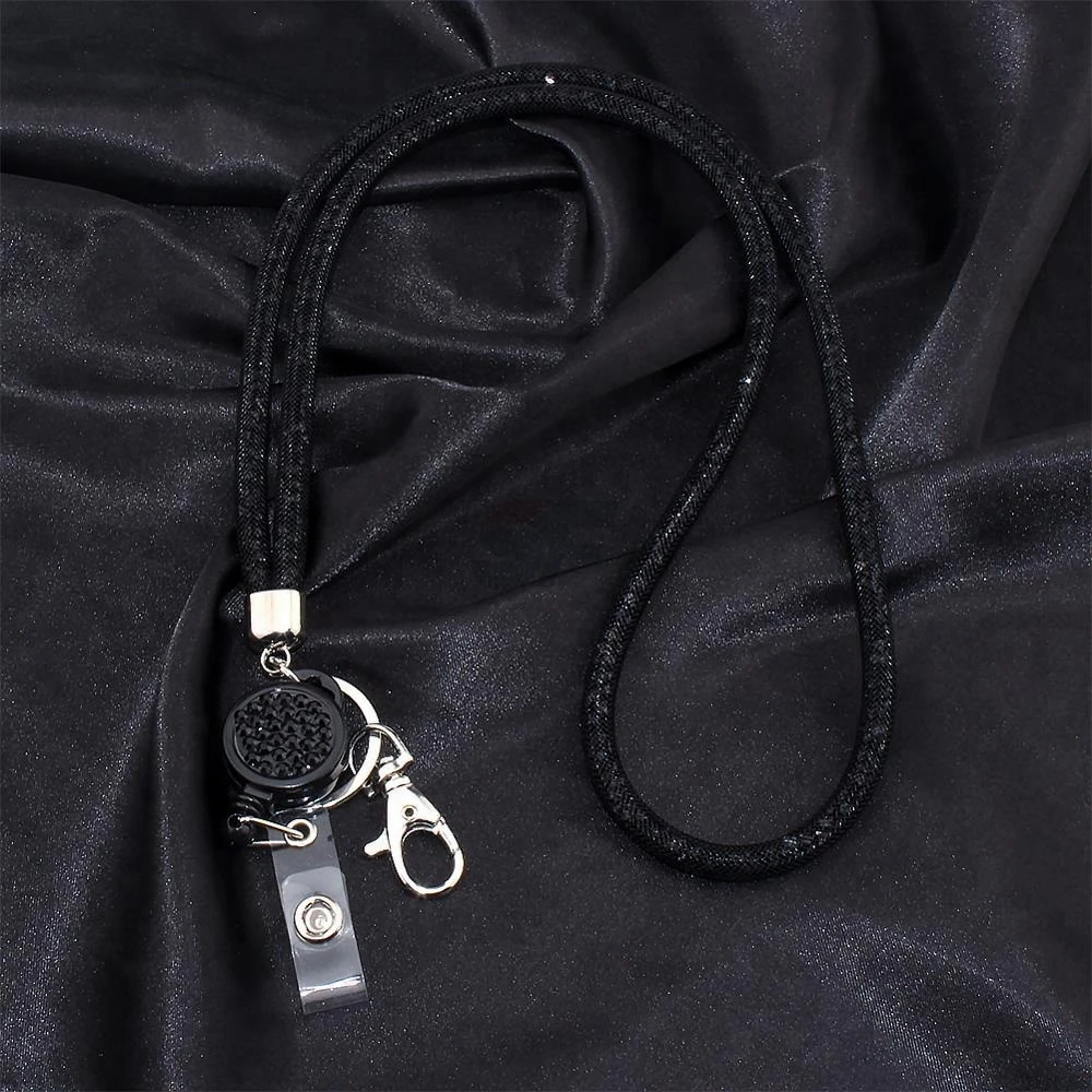 New design charm fishing web rhinestone lanyard custom with metal hook certificate lanyard