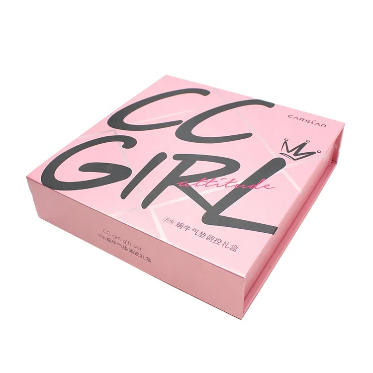 Made in China custom magnetic book shape boxes for cosmetic set packaging with plastic insert