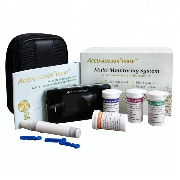 Quick check blood glucose meter multi-monitoring system with glucose & cholesterol & hemoglobin and uric acid meter 4 in 1
