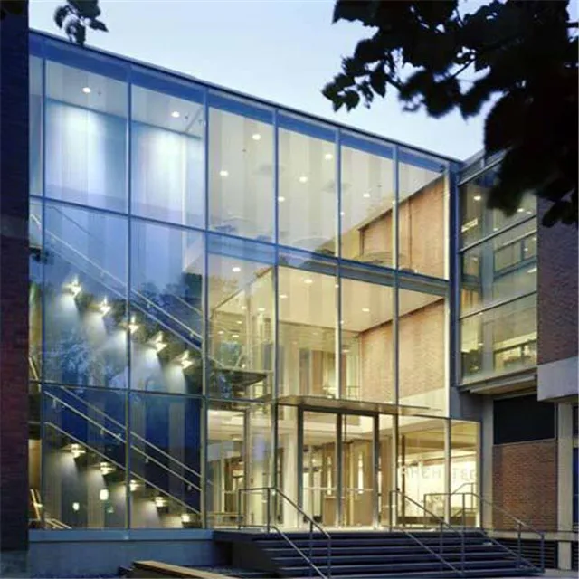 Steel Structure Construction Fabrication Glass Curtain Wall Building