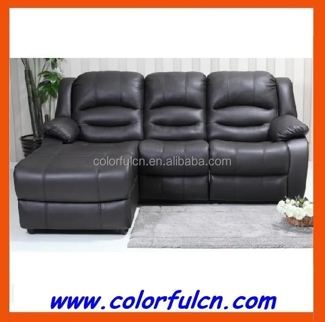 Кожаный Угловой ecliner диван/полулежа 3 местный