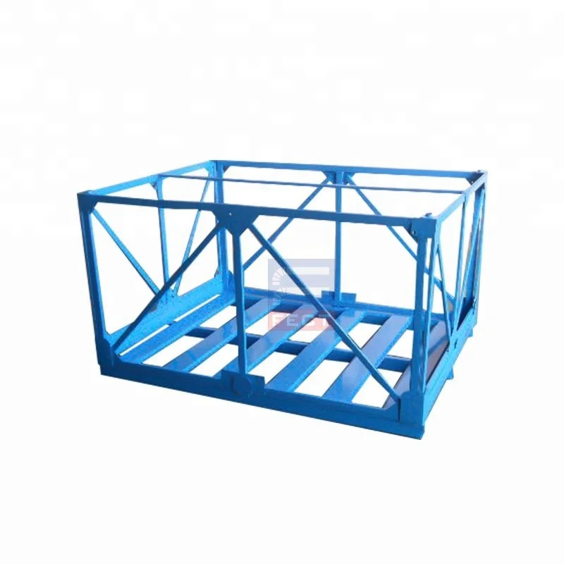 Warehouse Light Duty Foldable Metal Cage Container Food Industry Flat Pallet metal stackable pallet