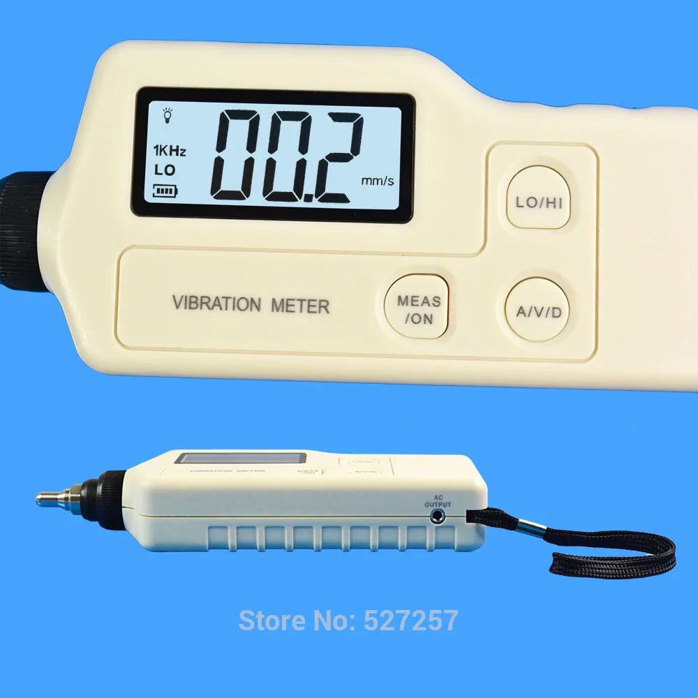 Выход ПЕРЕМЕННОГО ТОКА Цифровой Анализатор Вибрации Тестер Виброметр Метр С ЖК-Подсветкой