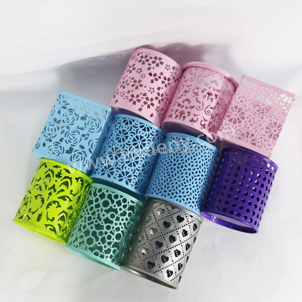 
Custom design metal wire mesh office school desk desktop table pencil organizer pen holder 