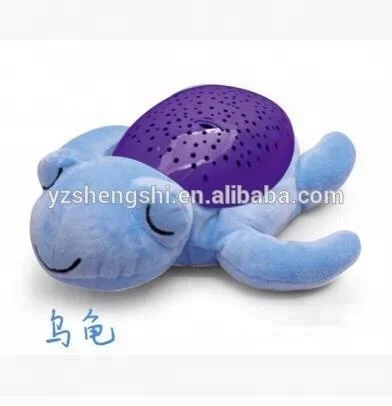 Plush Animal Elephant LED Touch Night Sleeping Light With Lullaby Music Baby Sleep Sound Machine Toy With Reflect star light