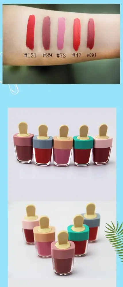 
Ice Cream Lipgloss Ice Cream Makeup Liquid Matte Lipstick Lasting Cream Moisturizing Waterproof Lip Gloss 5Color 