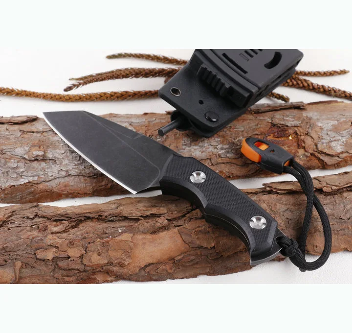 
Stainless steel survival rescue knife hunting knife with whistle and fire starter 