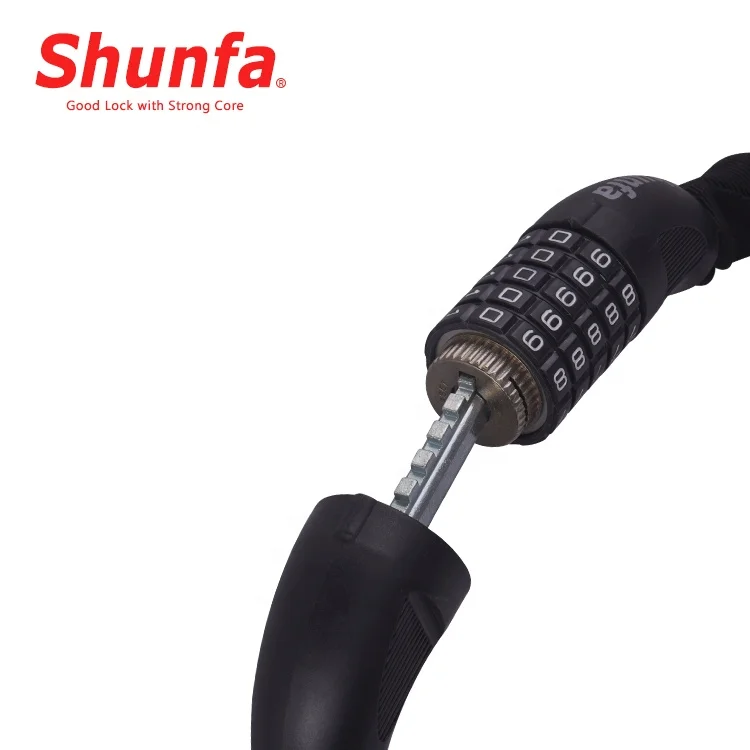 Factory price black Anti-Theft Chain  the wheels 5 digit combination 1.2 m chain lock