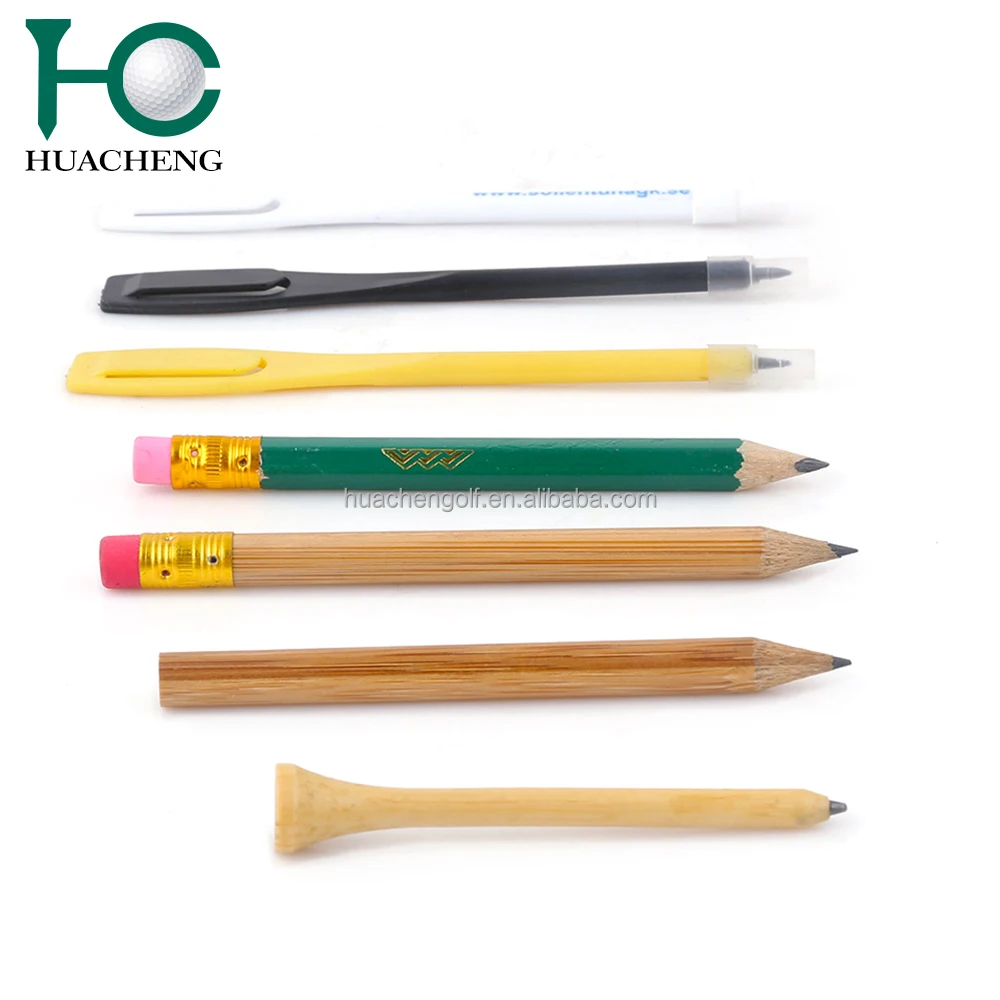 2019 New Cheap customized logo print plastic colorful mini golf pencil