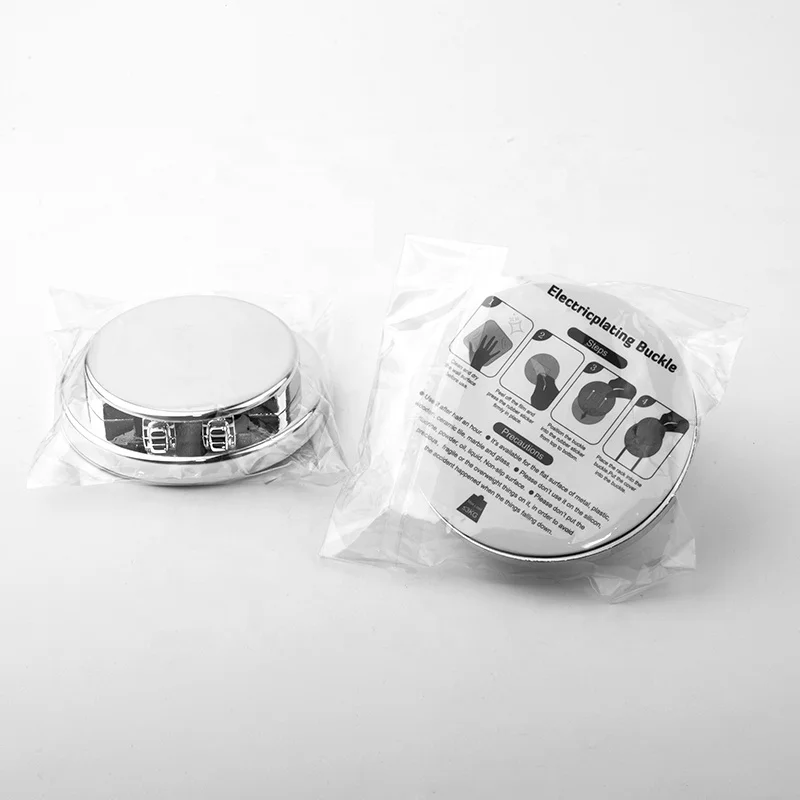 Self adhesive silver suction cup holder wall hook buckle for wire storage basket