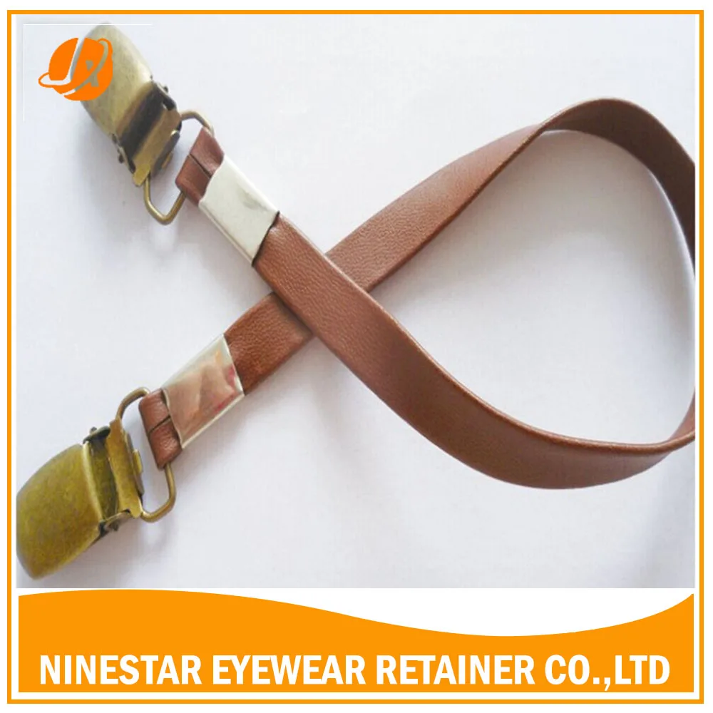 LEATHER HAT STRAP RETAINER Cord String flat leather clip cap