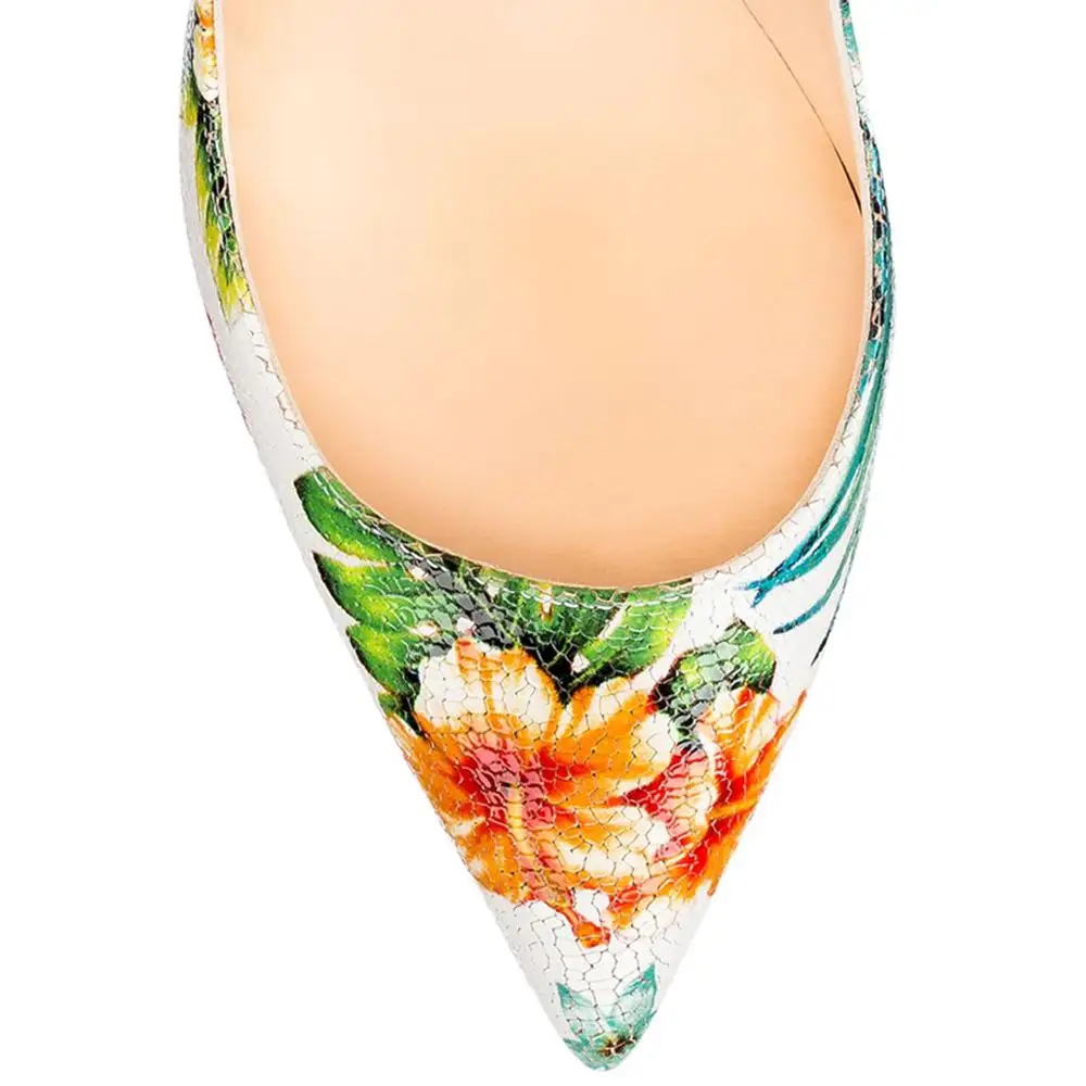 HMP20 Custom logo flowers print sexy high quality pumps women dress shoes