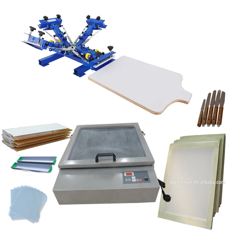 NS401-MR 4 color 1 station Manual rotary carousel offset screen printing press machine with micro-registration