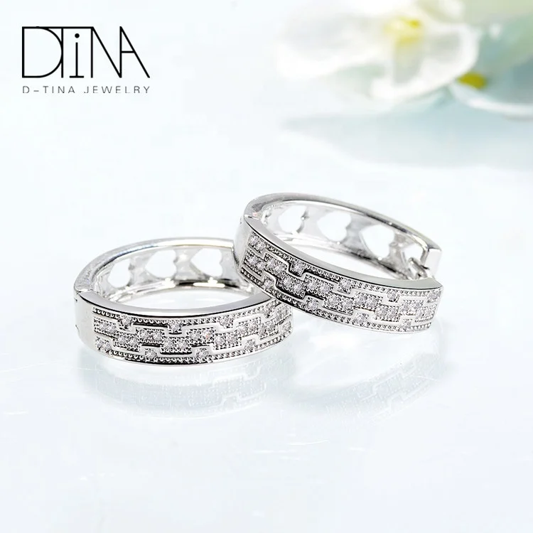 DTINA Fashion Sweetheart AAA Zircon Birthday Gift Special Pattern Jewelry Accessories Platinum Plated Earrings