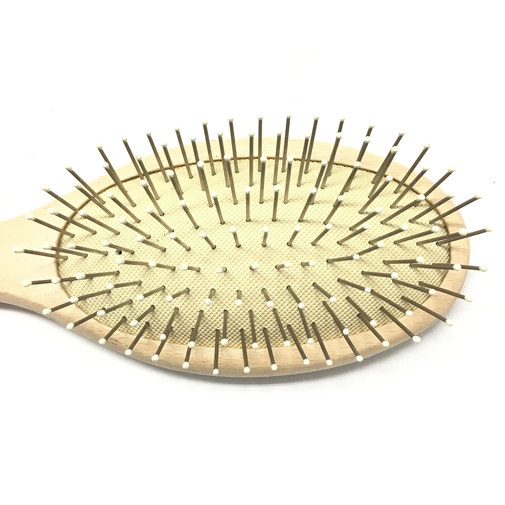 Osaki Brand Hair Brush Massage wooden hair brushes wholesale Steel Pins Wooden Paddle Brush
