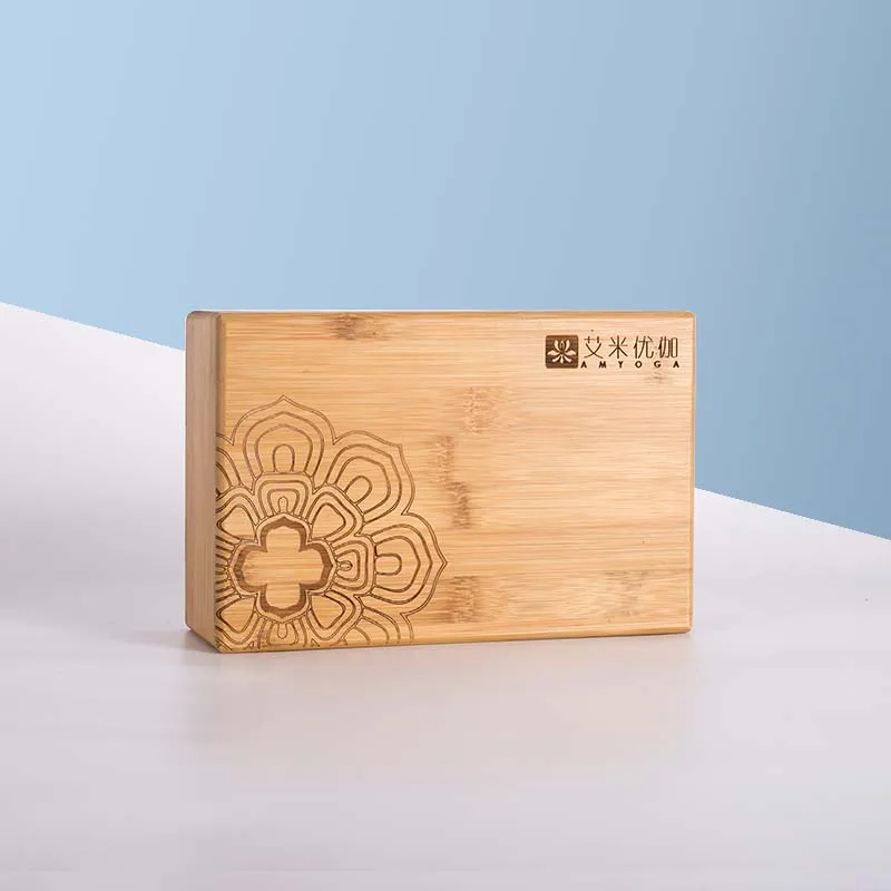 BSCI factory wholesale custom print organic bamboo yoga block wood eco friendly