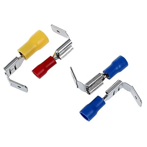 100PCS/Lot Piggy Back Spade Crimp Connector Terminal 40Red+50Blue+10Yellow V7K2