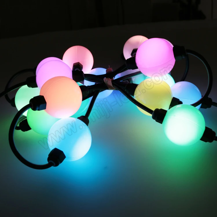 50mm 24v waterproof outdoor curtain 3d SPI led pixel sphere pixel ball string light