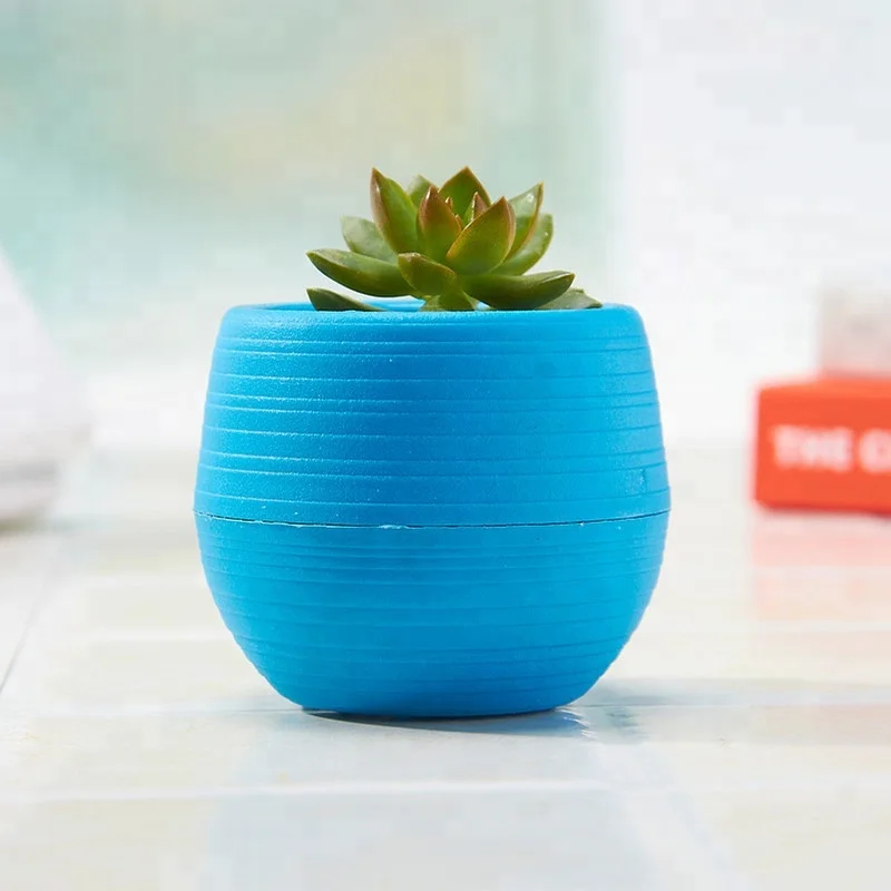 Mini Round Plastic Plant Flower Pot for Garden Home Office Decor