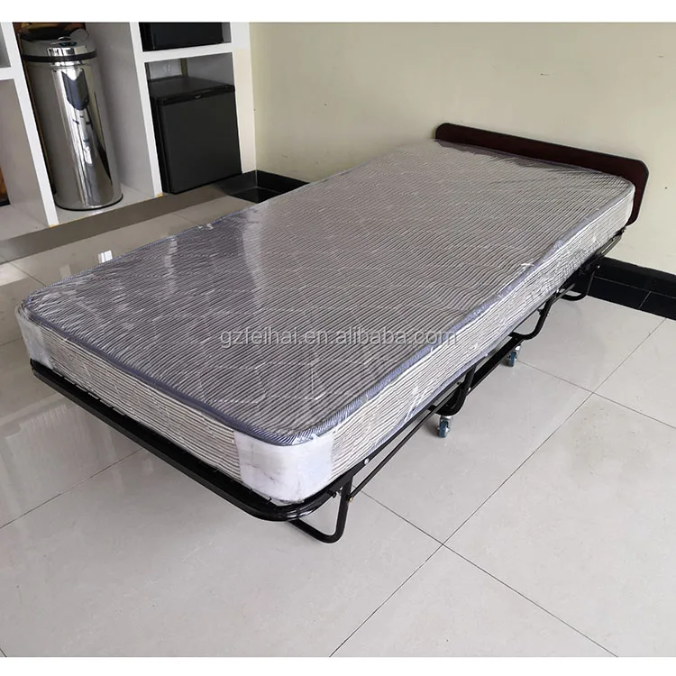 
 Дешевая металлическая односпальная складная кровать, дополнительная кровать для отеля и дома  