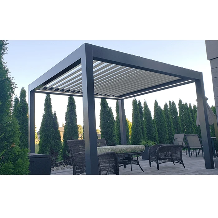 
Cheap and Elegant Retractable Powder Coating Backyard Terrace Patio Accordion Shutter Louver Bioclimatic Aluminum Pergola Price 