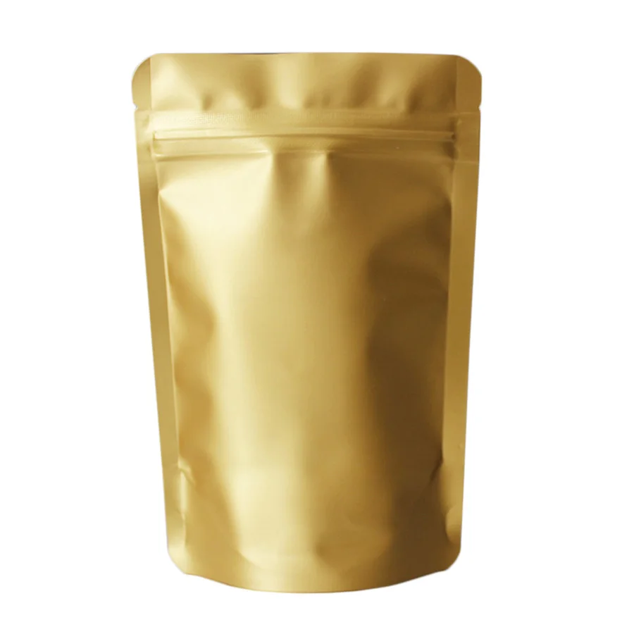 Matte Color Black White Gold Stand Up Pouch With Zipper