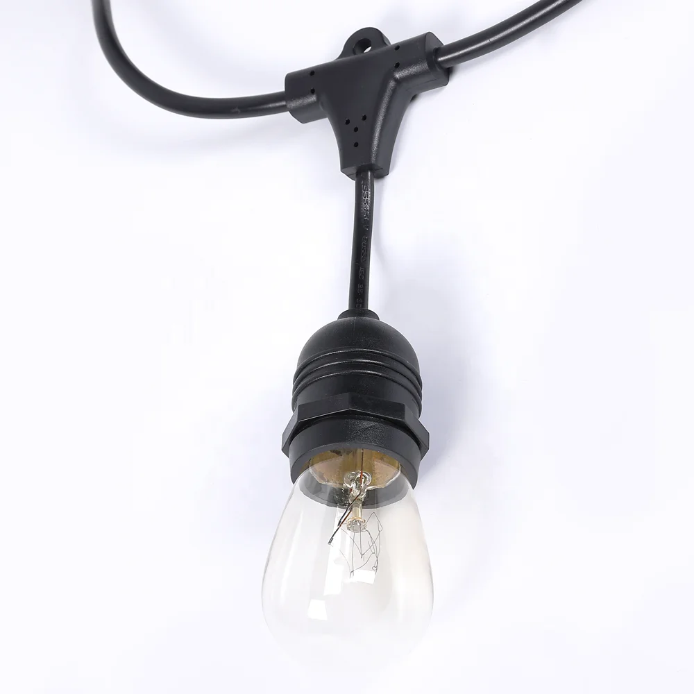 
2020 Most Popular 48ft 15 Lamps Vintage Brightness LED Edison Bulb Outdoor Bistro Patio Party String Lights 