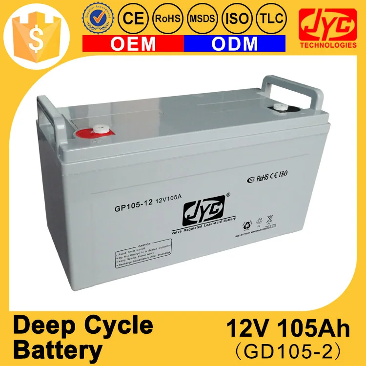 JYC Battery Super Capacitor Lead Acid Deep Cycle Power Storage 12v 105ah Battery