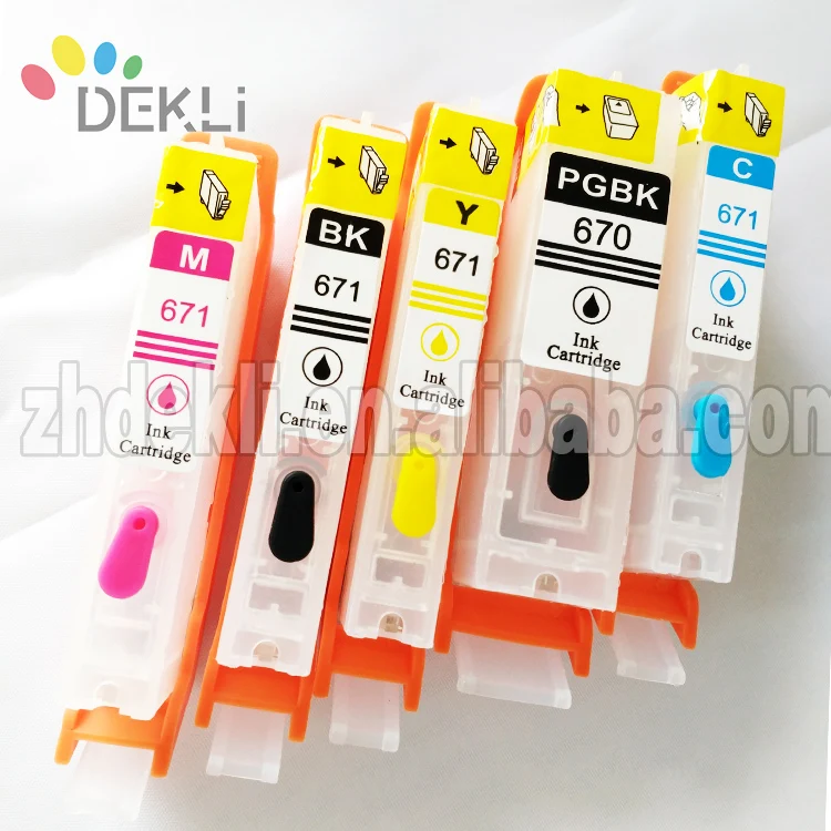 5 Color CISS Ink Cartridge for Canon TS9060 TS8060 TS6060 Printer with Permanent reset chip