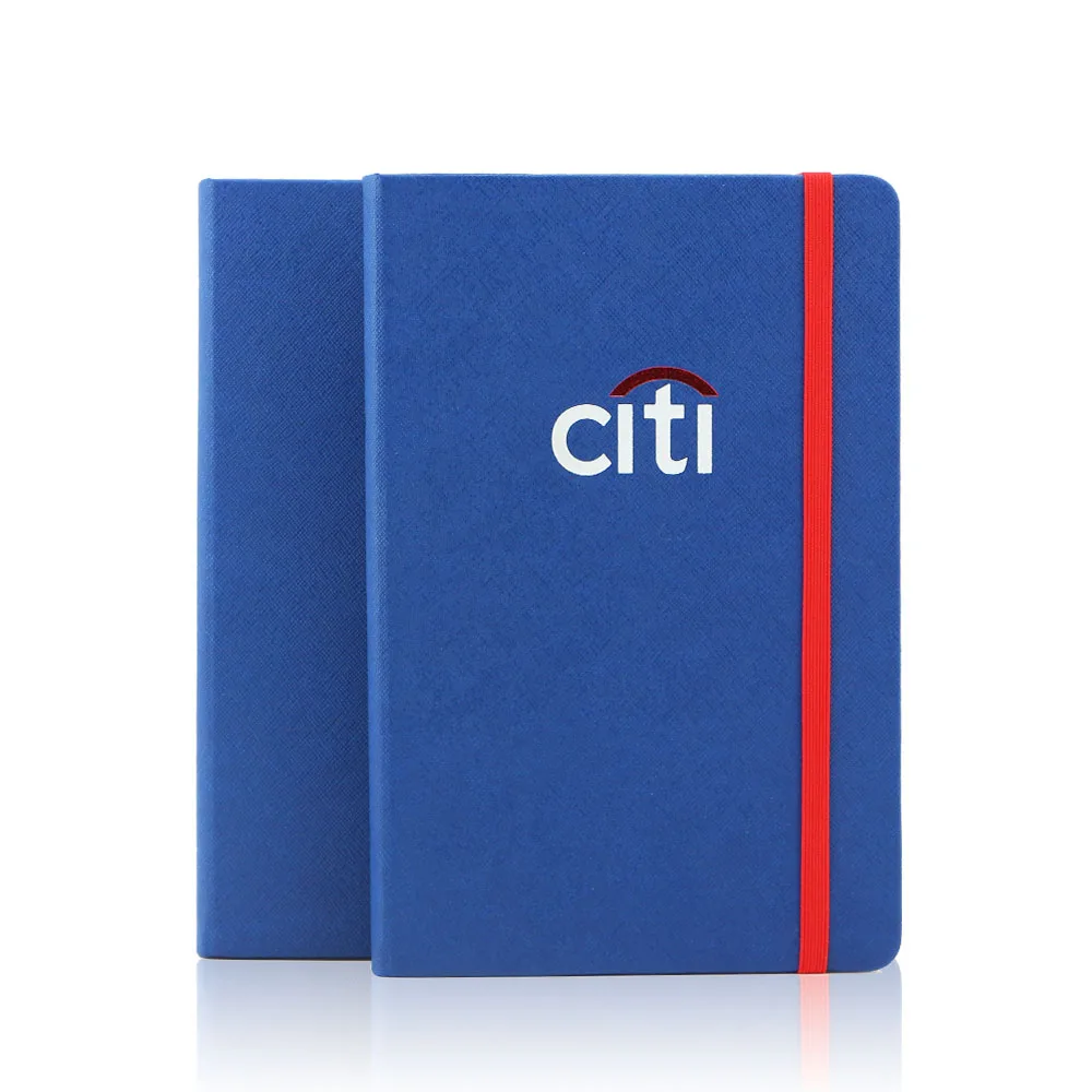 Promotional journal pu leather dot grid 80gsm paper Hardcover A5 Elastic band Customized Notebook