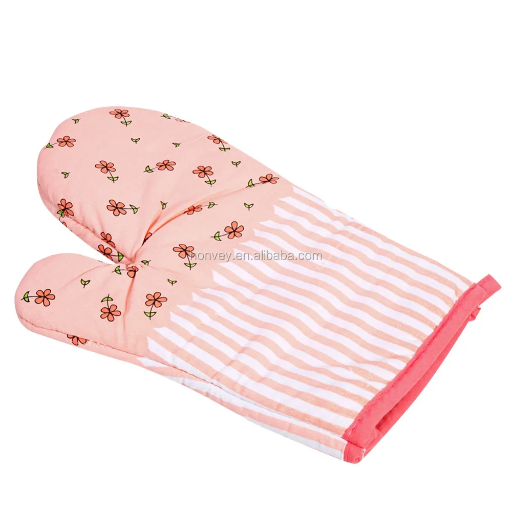Oven Mitt Cotton Cute Kitchen Cooking Microwave Oven Mitts Non-slip Glove Thickening High Temperature Oven Glove