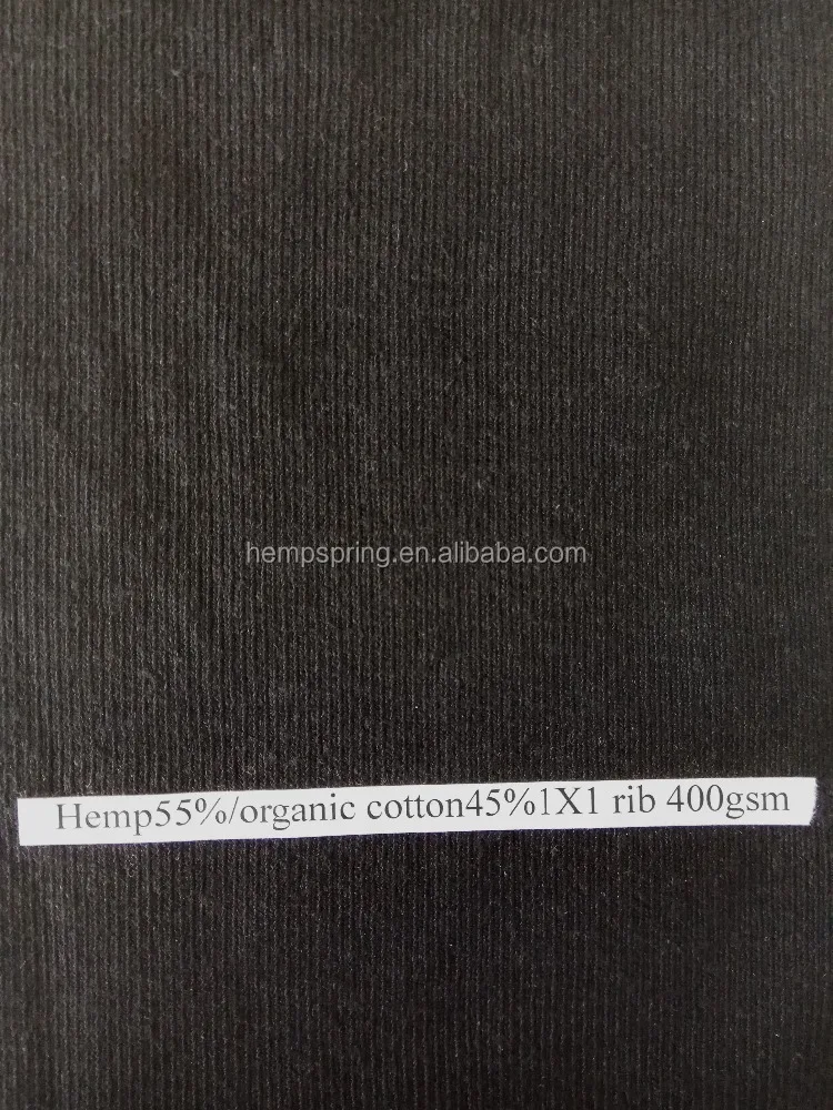 Оптовая продажа, ткань в рубчик 1X1 из конопляного органического хлопка и спандекса